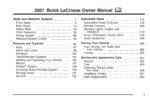 2007 buick lacrosse owner's manual