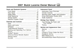 2007 buick lucerne owner's manual