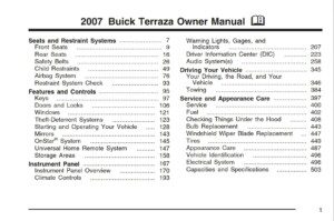 2007 buick terraza owner's manual