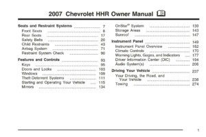 2007 chevrolet hhr owner's manual