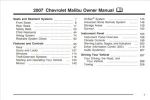 2007 chevrolet malibu owner's manual