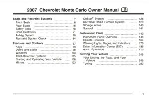 2007 chevrolet monte carlo owner's manual