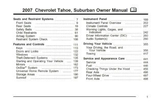 2007 chevrolet suburban owner's manual