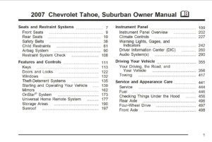 2007 chevrolet tahoe owner's manual