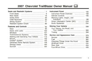 2007 chevrolet trailblazer owner's manual