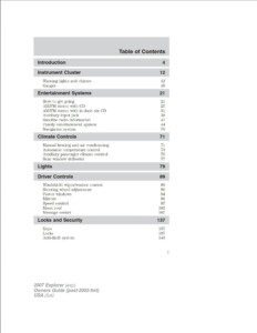 2007 ford explorer owner's manual