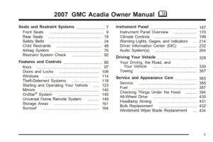 2007 gmc acadia owner's manual