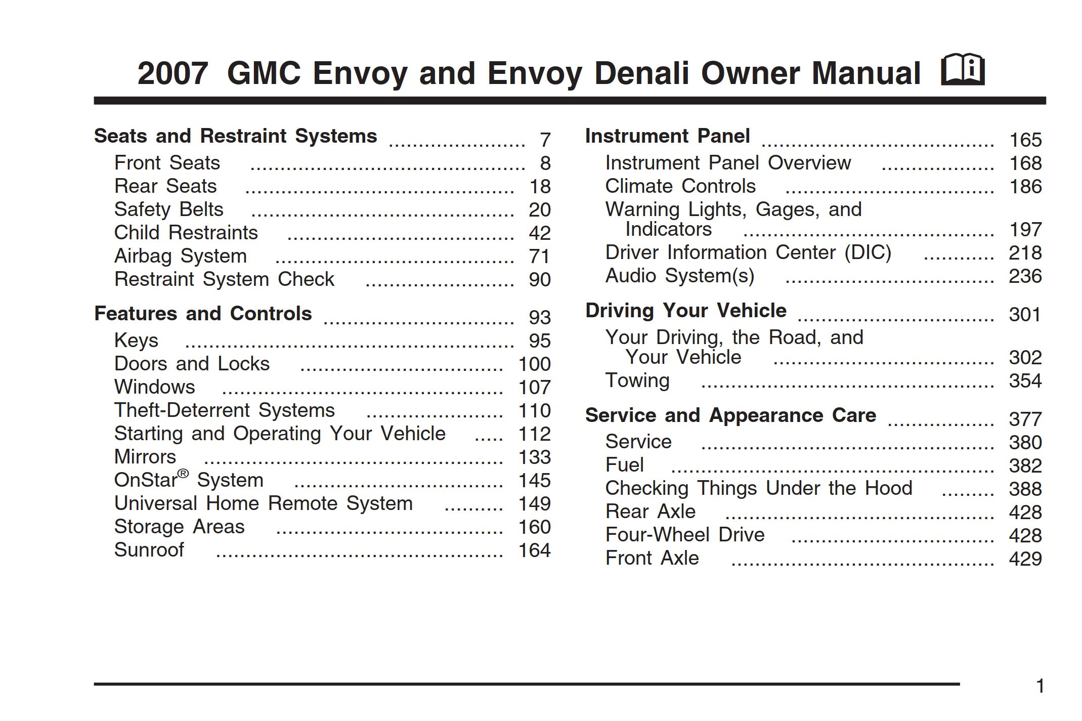 2007 gmc envoy owner's manual