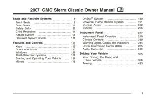 2007 gmc sierra owner's manual