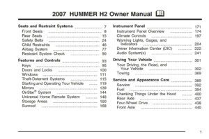 2007 hummer h2 owner's manual