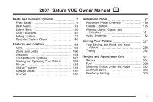 2007 saturn vue owner's manual