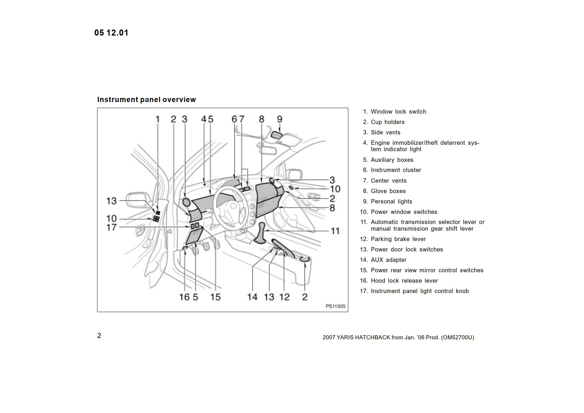 2007 toyota yaris owner's manual