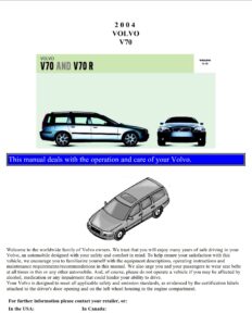 2007 volvo v70 owner's manual