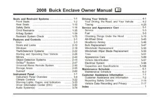 2008 buick enclave owner's manual