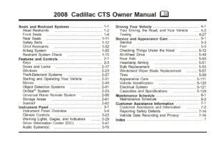 2008 cadillac cts owner's manual