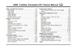 2008 cadillac escalade ext owner's manual