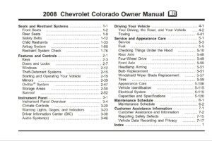 2008 chevrolet colorado owner's manual