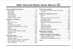 2008 chevrolet malibu owner's manual