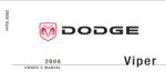 2008 dodge viper owner's manual