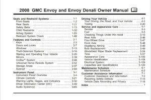 2008 gmc envoy owner's manual