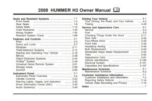 2008 hummer h3 owner's manual