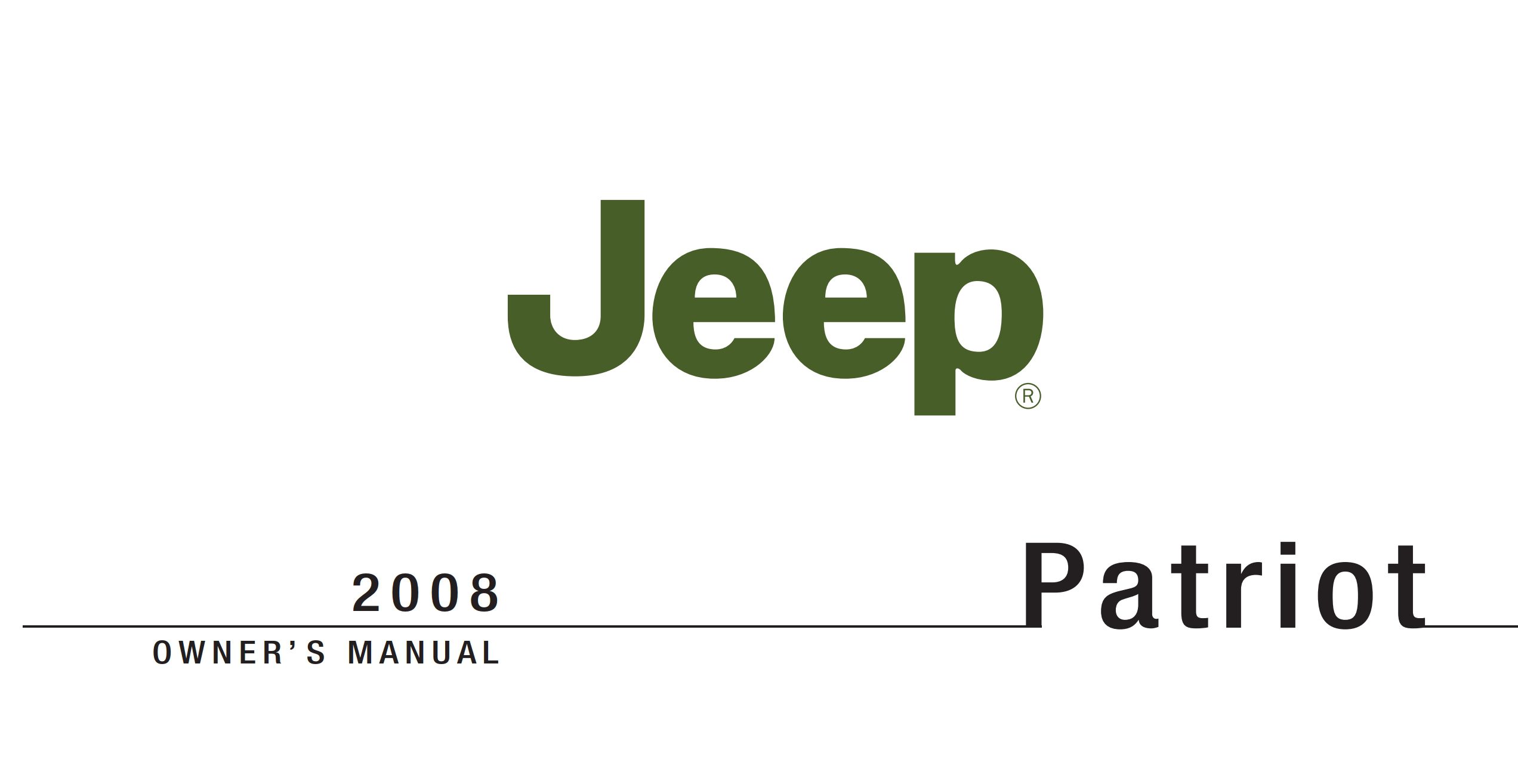 2008 jeep patriot owner's manual