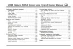 2008 saturn aura hybrid owner's manual