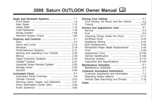 2008 saturn outlook owner's manual