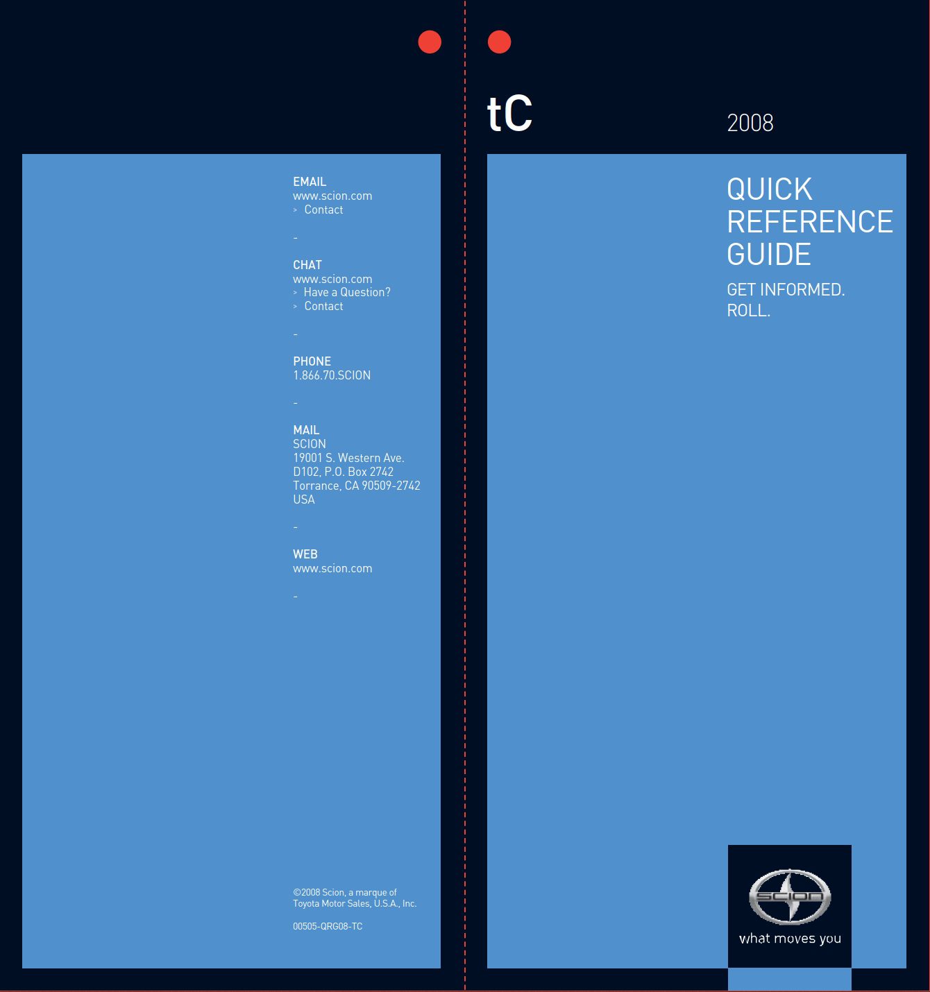 2008 scion tc owner's manual