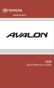 2008 toyota avalon owner's manual