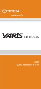 2008 toyota yaris hatchback owner's manual