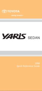 2008 toyota yaris sedan owner's manual