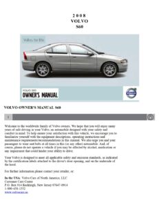 2008 volvo s60 owner's manual