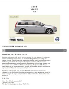 2008 volvo v70 owner's manual