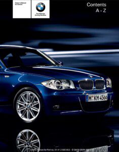 2009 bmw 1 series owner's manual