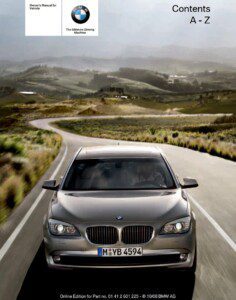 2009 bmw 7 series owner's manual