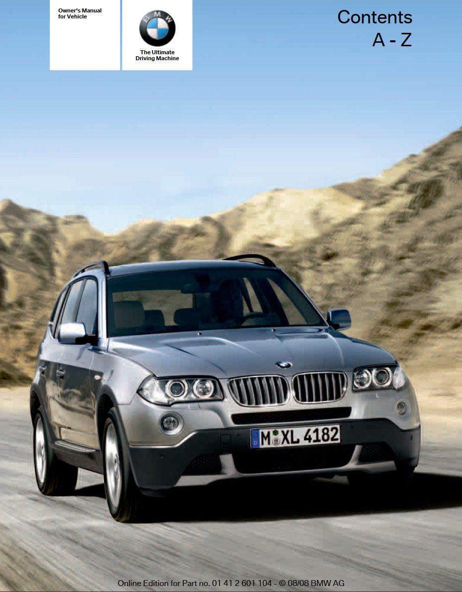 2009 bmw x3 owner's manual