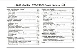 2009 cadillac cts owner's manual