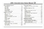 2009 chevrolet aveo owner's manual