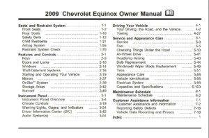 2009 chevrolet equinox owner's manual