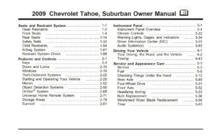 2009 chevrolet suburban owner's manual