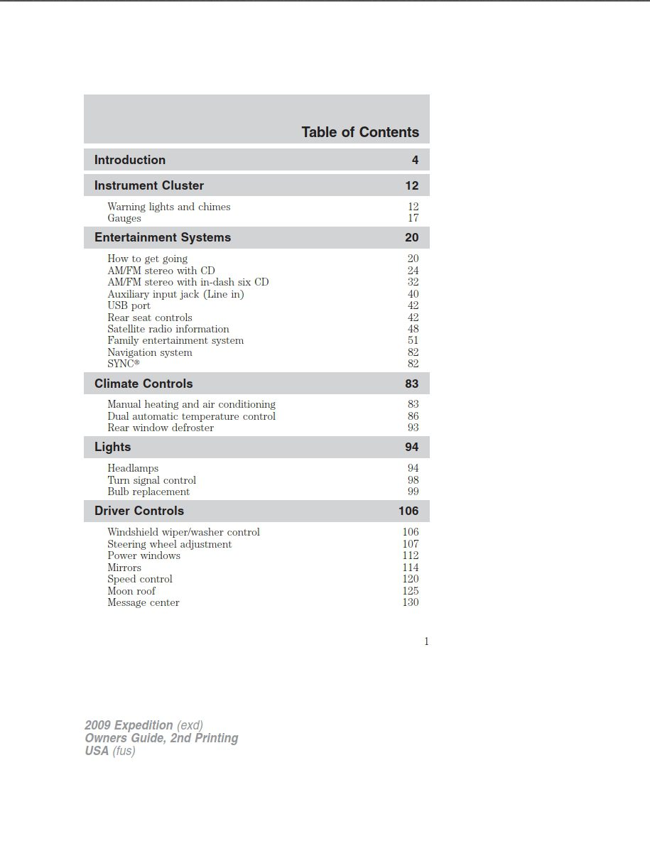 2009 ford expedition el owner's manual