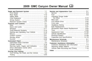 2009 gmc canyon owner's manual