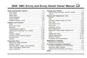 2009 gmc envoy owner's manual