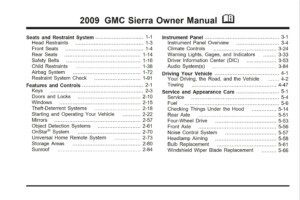 2009 gmc sierra owner's manual