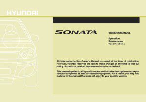 2009 hyundai sonata owner's manual