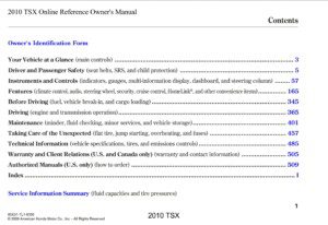 2010 acura tsx owner's manual