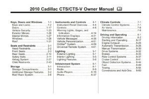 2010 cadillac cts cts v owner manual