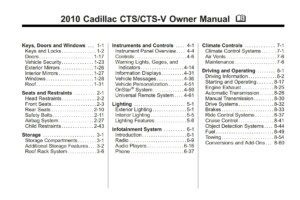 2010 cadillac cts owner's manual