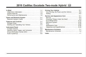 2010 cadillac escalade two mode hybrid owner manual